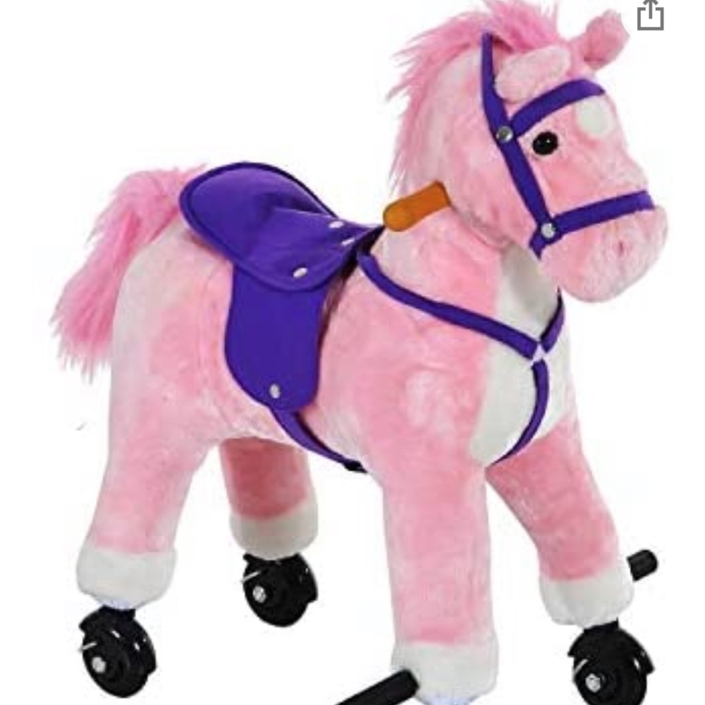 Interactive Plush Walking Ride Horse with Wheels